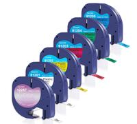 Pack da 6 LetraTag colorati 12267 91201 91202 91203 91204 91205 compatibili con