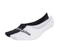 adidas Unisex - Adulto Thin Linear Ballerina Socks 2 Pairs, White/Black, 8.5-10