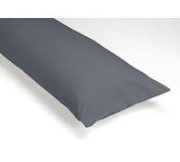 Pack de 2 fundas de almohada de algodón orgánico color ceniza. Acabado en doble pespunte.