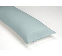 Pack de 2 fundas de almohada de algodón orgánico color hielo. Acabado en vainica.