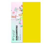 Pack de 50 Subcarpetas Resistentes Tamaño A4 Color Amarillo Fuerte 180g