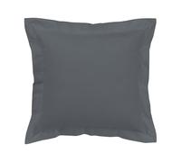 Pack de dos fundas de cojín de algodón orgánico color ceniza. Acabado en doble pespunte.
