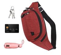 Pack de taille en marche - sac de balle de voyage en plein air léger sac de bande de randonnée de grande capacité | sangle réglable avec fermeture éclair Sicuré, Organizer confortable, rosso, Se