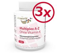 Pack di 3 Multivitaminico A-Z senza vitamina K 360 Capsule Vita World Farmacia