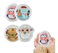 Pack di Calore istantaneo - Pacchetti Caldi istantanei, fissati con 4 Habmers invernali | Riscaldatore a Mano tascabile riutilizzabile, Scaldamani in Gel con Motivo per f