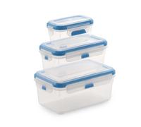 Pack di Contenitori Ermetici Rettangolari SP Berner Super Lock 3 Pezzi Blu Traslucido