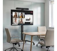 Pack di Videoconferenza BYOD Poly per huddle room Kit di videoconferenza completo con barra video 4K, schermo 4K da 43 pollici, supporto con ruote e