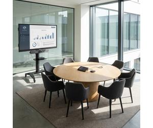 Pack di videoconferenza MTR Windows Logitech per sala media Kit MTR Windows con Rally Bar, Tap + ThinkSmart Core Gen 2, display iiyama 65”, supporto