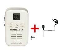 Pack Dynascan D1 Blanco + auricolare Walkie Talkie sin licencia, muy pequeño y discreto, con antena integrada, 8 canales