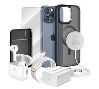 Pack Elite per iPhone 15 Pro Max Custodia, Vetro, Caricatore, Batteria Esterna,