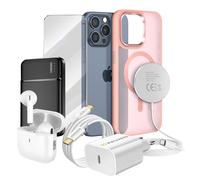 Pack Elite per iPhone 15 Pro Max Custodia, Vetro, Caricatore, Batteria Esterna,