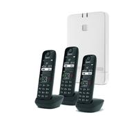 Pack Gigaset N610IP PRO + 3 Gigaset AS690HX Nero Sistema IP DECT monocelda con tres teléfonos supletorios con manos libres para mejorar la