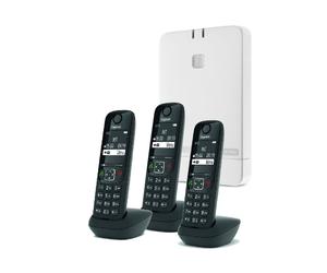 Pack Gigaset N610IP PRO + 3 Gigaset AS690HX Nero Sistema IP DECT monocelda con tres teléfonos supletorios con manos libres para mejorar la