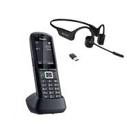 Pack Gigaset R700H PRO + Cleyver Open ear UC Pack con telefono DECT robusto e cuffia a conduzione ossea con connettività Bluetooth, ideale per le