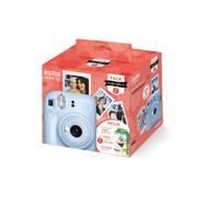 Pack Iconique Instax Mini 12 Blu + Pellicola Mini 2x10 scatti + Custodia - Fotocamera istantanea Fujifilm per selfie di alta qualità - Nouvo