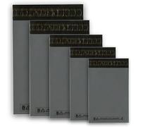 Pack it Pro 125 buste postali grigie autosigillanti, di dimensioni miste, per imballaggio, spedizione e consegna pacchi - Sacchetti di plastica antimanomissione (5 misure, da piccola a grande, 25