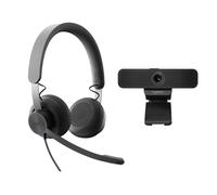 Pack Logitech C925e + Logitech Zone Wired Kit da videoconferenza per uso individuale: ideale per spazi rumorosi