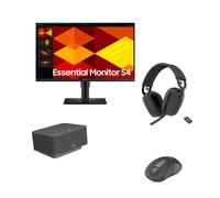 Pack Logitech M650 + Dock + Monitor + Cuffie Zone Vibe Pack Logitech con mouse, Dock e cuffia Bluetooth e monitor Samsung da 24": produttività,