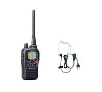 Pack Midland G9 Pro + auricolare MA31L Walkie Talkie con funzione di emergenza, doppio PTT, certificazione IPX5, PMR446 / LPD con chassis robusto e