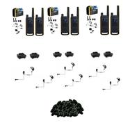 Pack Motorola 6x T82EX + Auricolari con gancio + Cuscinetti auricolari + Base di ricarica Pacchetto vantaggioso con 6 ricetrasmittenti Motorola e
