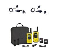 Pack Motorola T92 H2O + 2 Kits vivavoce portatile conessione 1 pin Pacchetto completo di walkie talkie resistenti con accessori più 2 kit portatili