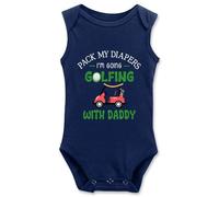 Pack My Diapers I'm Going Golfing With Daddy - Tutina per neonati, I-navy, 24 mesi