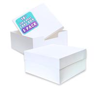 PACK N TRADE - Scatola per torta bianca, 45,7 cm, confezione da 5 scatole quadrate in cartone con coperchio (45,7 x 45,7 x 15,2 cm), ideali per trasportare e trasportare torte in modo sicuro