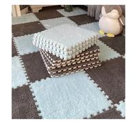 Pack Of 10 Interlocking Foam Carpet Tiles Multicolor 12x12 Inches(Grey+light Blue)