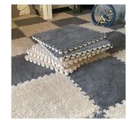 Pack Of 10 Interlocking Foam Carpet Tiles Multicolor 12x12 Inches(Grey+light Coffee)