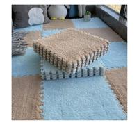 Pack Of 10 Interlocking Foam Carpet Tiles Multicolor 12x12 Inches(Light Blue+light Coffee)