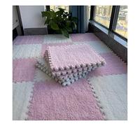 Pack Of 10 Interlocking Foam Carpet Tiles Multicolor 12x12 Inches(Pink+white)