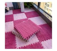 Pack Of 10 Interlocking Foam Carpet Tiles Multicolor 12x12 Inches(Rose Red+pink)