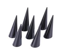 Pack of 10 Jewelry Ring Display Holder Stand Cone Shape Acrylic (Black)