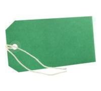 Pack of 100 x Green Strung Tags Tickets Luggage Labels 120 x 60mm