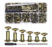 Pack of 110 Binding Screws Leather Rivets Crossed Head Button for Craft Project Handbag Screw