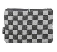 Pack of 12 Pouch, checkered, Felt, gray, PU 12, 2 assorted, L. 20 cm, W. 3 cm, H. 15 cm