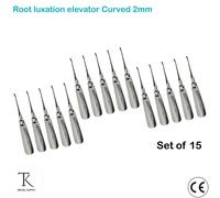 Pack Of 15 Chirurgiche Strumenti Estrazione LUXATION Root Elevators Curva 2mm CE