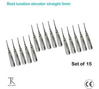 Pack Of 15 - Chirurgiche Strumenti Teeth Estrazione LUXATION Elevator 3mm dritta