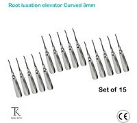 Pack Of 15 - Chirurgiche Strumenti Teeth Estrazione LUXATION Elevators Curva 3mm