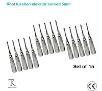Pack Of 15 - Chirurgiche Strumenti Teeth Estrazione LUXATION Elevators Curva 5mm