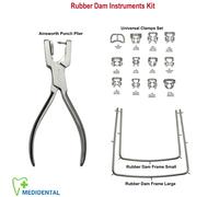 Pack Of 15 Conservativa Odontoiatria Set Strumenti Diga Punch Plier Frame Clamps