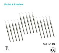 Pack Of 15 Strumenti Diagnostica Esploratore e Sonde Fig # 9 Hollow Handle Nuovo