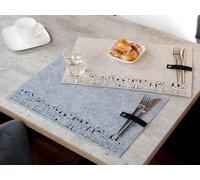 Pack of 16 Placemat, Dog motif, Felt, beige, light gray, PU 16, 2 assorted, L. 30 cm, W. 45 cm