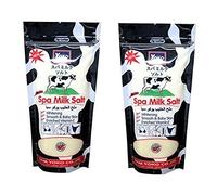 (Pack of 2) Yoko Spa Milk Salt Shower Bath Moisturizing Body Wash (Refill Size 300g)-Gently Scrubs Off Dead Skin Cells, Promote Cell Growth + Clears Uneven Skin-tone, Breakouts, Fine Lines & Wrinkles -Contains Vitamin B3, Vitamin E & Collagen. by Siam Yoko