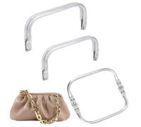 Pack of 3 Hidden Wallet Closure, U Shaped Handles Frame Replacement Aluminium,Closure Bags Closure Bags Closure Bags Frame for Cinner Bag (25cm 22cm 18cm)