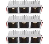 Pack of 315W Black Bee Mesh 3 Heads LED Canless Downlight Anti-Glare Retrofit Recessed Ceiling Lights Fixtures Embedded Ceiling Light,4000k