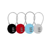 Pack Of 4 3-digit Code Padlocks, Airplane Suitcase Padlocks, Small Cable Padlocks, Locker Code Padlocks (4 Colors)