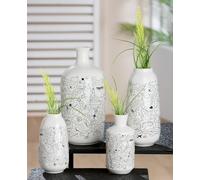 Pack of 4 Vase, Single-line design, Porcelain, white, PU 4, 2 assorted, H. 15 cm, D. 8 cm