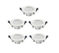 Pack of 5 18W Ultra Bright LED Recessed Lighting Anti-Glare No Strobos White Integrated Ultra Slim Downlights Long Life Energy Saving Indoor Simple,Warm Light