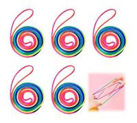 Pack of 5 Finger Twist, Rainbow Rope Thread Games Flexible Thread Games for Puzzle Games Rubber Band Game The Schoolyard Ideal as a Small Gift for Adults (Rainbow)